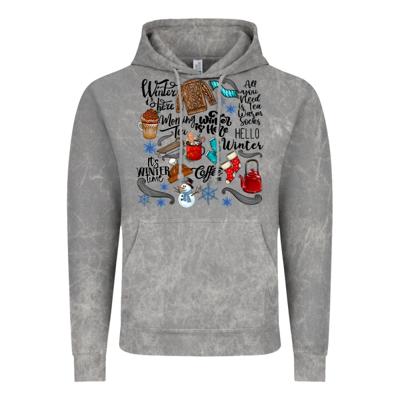 Winter Festive Essentials Vintage Hoodie by CowhideDigitalArt | Teevron