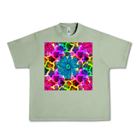 Oil Green neon cowhide with flower seamless pattern Urban Heavy Tee - BundleAndBundleShop