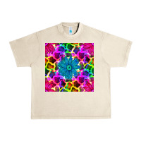 Sandshell neon cowhide with flower seamless pattern Urban Heavy Tee - BundleAndBundleShop