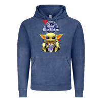 Vintage Denim Baby Yoda Hugs Pabst Blue Ribbon Beer Vintage Hoodie - artisFamous