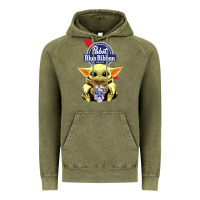 Vintage Olive Baby Yoda Hugs Pabst Blue Ribbon Beer Vintage Hoodie - artisFamous