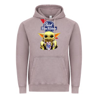 Vintage Zinc Baby Yoda Hugs Pabst Blue Ribbon Beer Vintage Hoodie - artisFamous