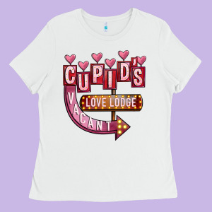 Valentines Day Cupid's Love Lodge Ladies Tee Designed By Fadigitalartstudio