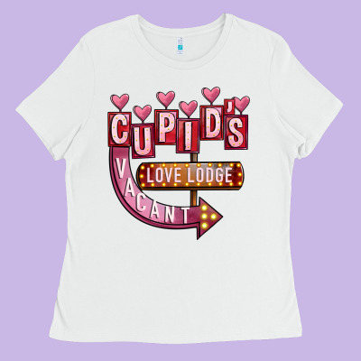 Valentines Day Cupid's Love Lodge Ladies Tee Designed By Fadigitalartstudio