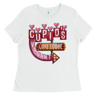 White Valentines Day Cupid's Love Lodge Ladies Tee - FaDigitalArtStudio