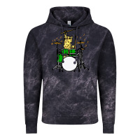 Cloud Black drummer cat music lover musician playing the drums Vintage Hoodie - artisFamous