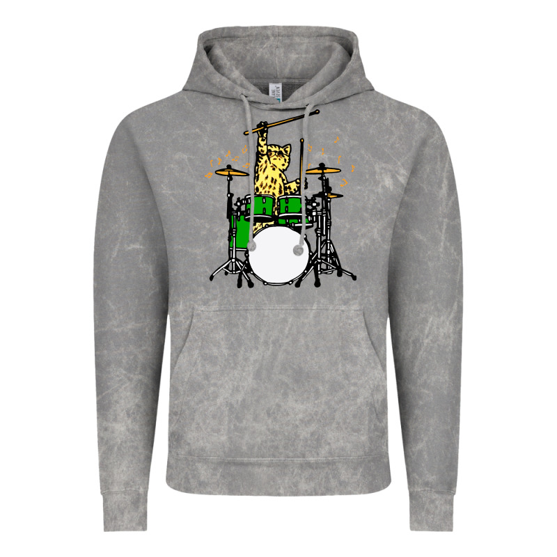 Drummer Cat Music Lover Musician Playing The Drums Vintage Hoodie by artisFamous | Teevron