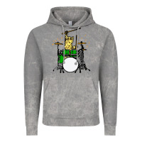 Cloud Rock drummer cat music lover musician playing the drums Vintage Hoodie - artisFamous