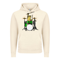 Vintage Artic drummer cat music lover musician playing the drums Vintage Hoodie - artisFamous