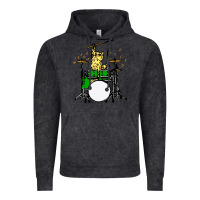 Vintage Black drummer cat music lover musician playing the drums Vintage Hoodie - artisFamous