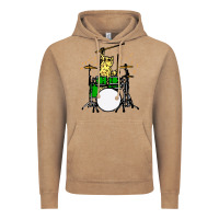Vintage Coffee drummer cat music lover musician playing the drums Vintage Hoodie - artisFamous