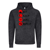 Vintage Black eat sleep anime repeat japanese Vintage Hoodie - artisFamous
