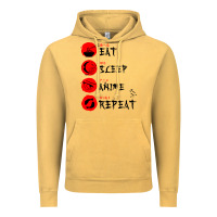 Vintage Mustard eat sleep anime repeat japanese Vintage Hoodie - artisFamous