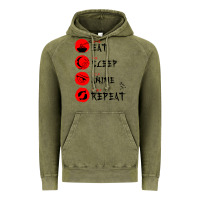 Vintage Olive eat sleep anime repeat japanese Vintage Hoodie - artisFamous