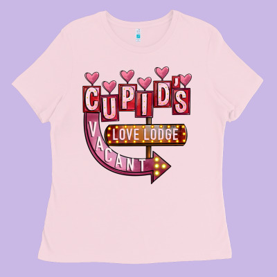 Valentines Day Cupid's Love Lodge Ladies Tee Designed By Fadigitalartstudio