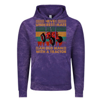 Cloud Purple never underestimate an old man with a tractor retro vintage Vintage Hoodie - artisFamous
