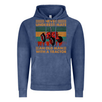Vintage Denim never underestimate an old man with a tractor retro vintage Vintage Hoodie - artisFamous
