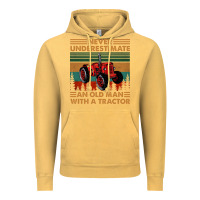 Vintage Mustard never underestimate an old man with a tractor retro vintage Vintage Hoodie - artisFamous