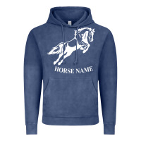 Vintage Denim Personalised Horse Printed Equestrian Riding Cob Jumping Rider Horse Vintage Hoodie - artisFamous