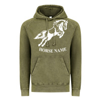 Vintage Olive Personalised Horse Printed Equestrian Riding Cob Jumping Rider Horse Vintage Hoodie - artisFamous