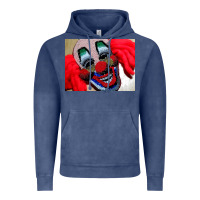 Vintage Denim embroidered clown Vintage Hoodie - artisFamous