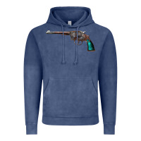 Vintage Denim Revolver Handgun Vintage Hoodie - artisFamous