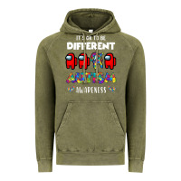 Vintage Olive a.mong us it's o.kay to be different autism awareness t shirt Vintage Hoodie - artisFamous