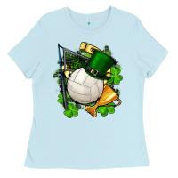 Baby Blue st.patrick's day volleyball Ladies Tee - FaDigitalArtStudio