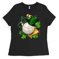 Black st.patrick's day volleyball Ladies Tee - FaDigitalArtStudio