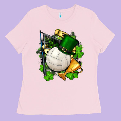St.patrick's Day Volleyball Ladies Tee Designed By Fadigitalartstudio