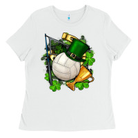 White st.patrick's day volleyball Ladies Tee - FaDigitalArtStudio