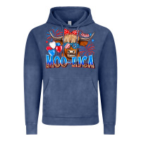Vintage Denim moo rica Vintage Hoodie - CowhideDigitalArt