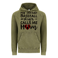 Vintage Olive womens my favorite baseball player calls me mom Vintage Hoodie - artisFamous