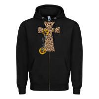 Black he is risen leopard cross Zipper Hoodie - JahusDesignShop