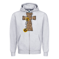 Heather Grey he is risen leopard cross Zipper Hoodie - JahusDesignShop