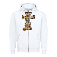 White he is risen leopard cross Zipper Hoodie - JahusDesignShop