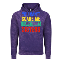 Cloud Purple you can't scare me i have three sisters funny brother Vintage Hoodie - artisFamous