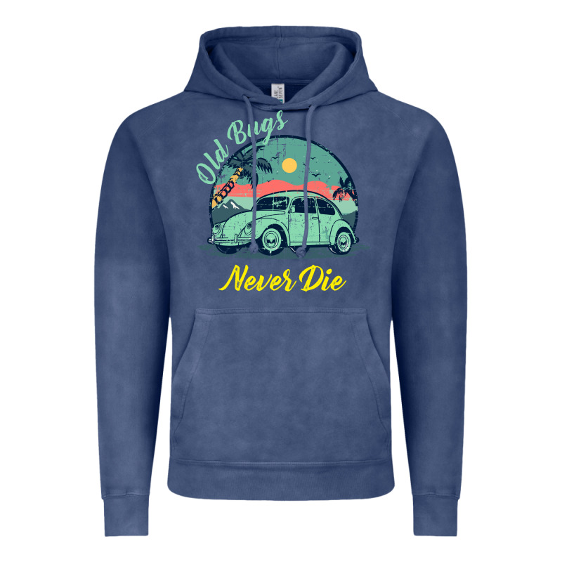 Vintage Funny Beetle Bug Distressed Classic Cars Old Bugs Never Die Vintage Hoodie by artisFamous | Teevron