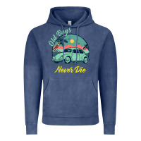 Vintage Denim Vintage Funny Beetle Bug Distressed Classic Cars Old Bugs Never Die Vintage Hoodie - artisFamous