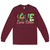 Burgundy Love Came Down Long Sleeve Tee - CowhideDigitalArt