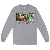 Heather Grey Love Came Down Long Sleeve Tee - CowhideDigitalArt