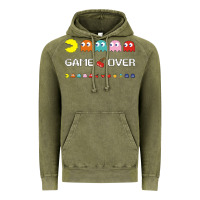 Vintage Olive cool retro 80s pacman ghosts video games Vintage Hoodie - artisFamous