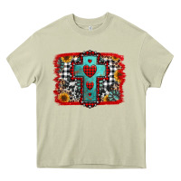 Mossy Christmas cross with background Heavy Core Tee - Jasminsmagicworld