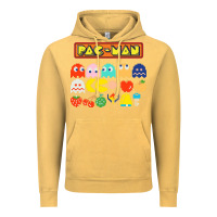 Vintage Mustard 80s pacman ghosts video games Vintage Hoodie - artisFamous