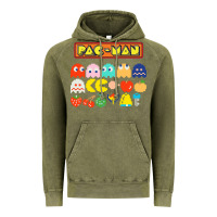 Vintage Olive 80s pacman ghosts video games Vintage Hoodie - artisFamous