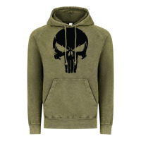 Vintage Olive the punisher skull black Vintage Hoodie - artisFamous