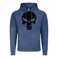 Vintage Denim the punisher skull black Vintage Hoodie - artisFamous