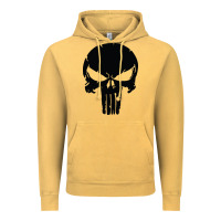 Vintage Mustard the punisher skull black Vintage Hoodie - artisFamous