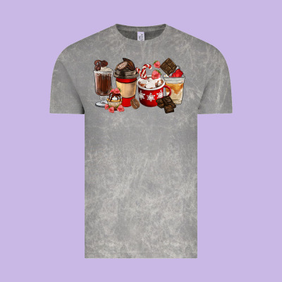 Chocolate Love Coffee Cups Vintage Tee Designed By Fadigitalartstudio