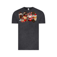 Vintage Black Chocolate Love Coffee Cups Vintage Tee - FaDigitalArtStudio